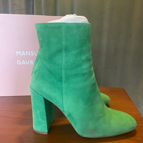 Mansur Gavriel Suede 95mm Ankle Boot - Verde - Picture 10 of 11